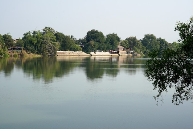 Krajobraz Rzeki Mae Klong W Ratchaburi Tajlandia