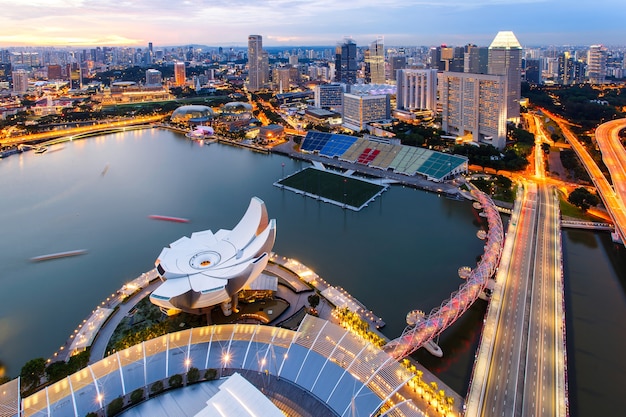 Krajobraz Singapur pieniężny okręg biznesowy budynek i, Singapur miasto