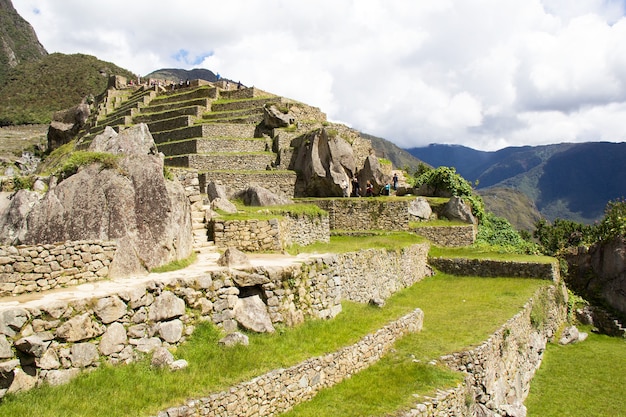 Krajobraz widok siedem cudów nowego świata, Machupichu w Peru.