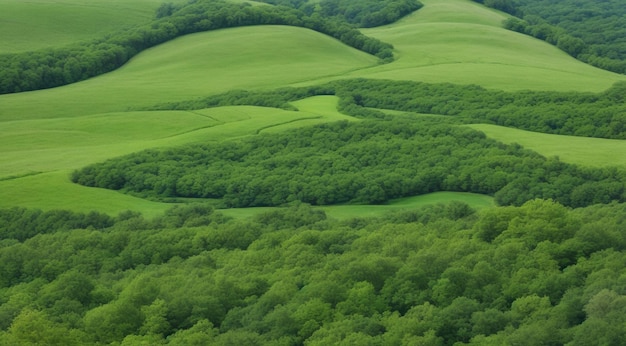 krajobraz z trawą i niebem krajobraz z polami panoramiczny widok zielonego krajobrazu pola