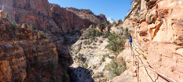 Krajobrazowy Widok Na Park Narodowy Mountain Peaks Zion Utah