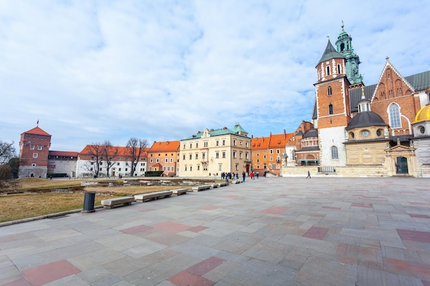 Kraków Polska 14 marca 2022 Zamek na Wawelu słynny punkt orientacyjny w Krakowie