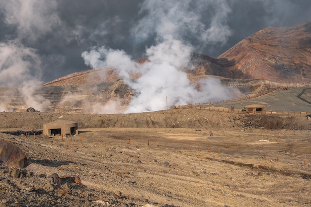 Krater górski Aso Nakadake, Aso, Kumamoto, Kyushu, Japonia