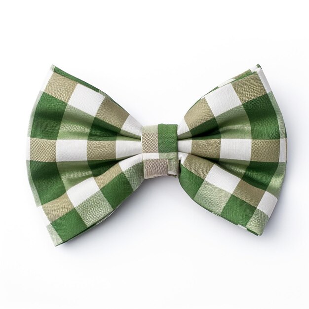 Zdjęcie krawat z zielonym i białym rysunkiem na białym tle generatywny ai