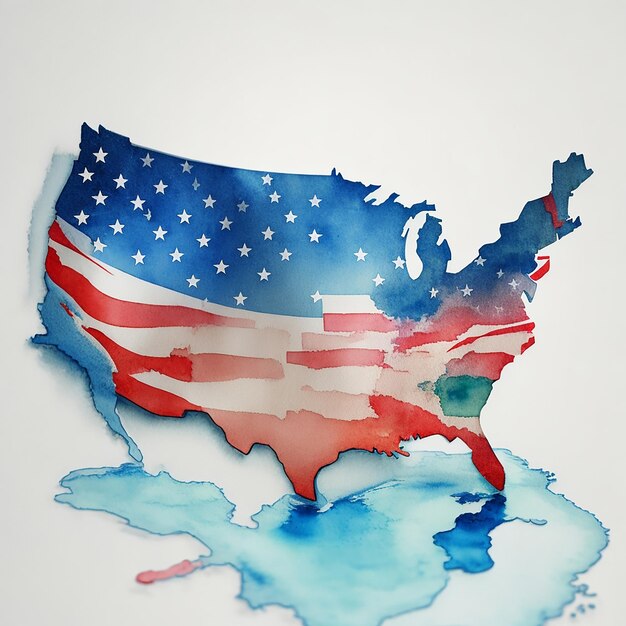 Zdjęcie kreatywna amerykańska flaga
