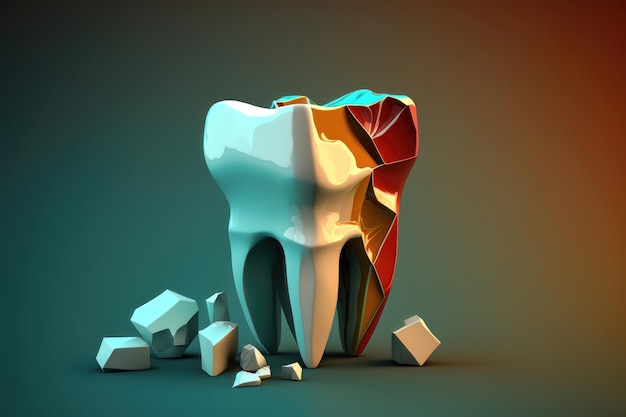 Kreatywna ilustracja pielęgnacji zębów Dentystyczne tło AI Generation