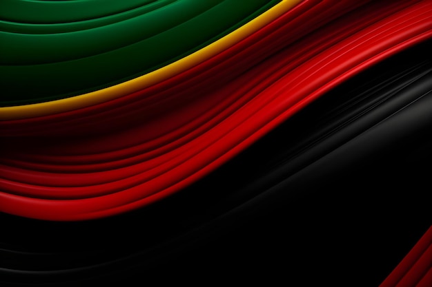 Kreatywna ilustracja świętująca miesiąc historii czarnych w czerwonych, żółtych i zielonych kolorach afrykańskiej flagi