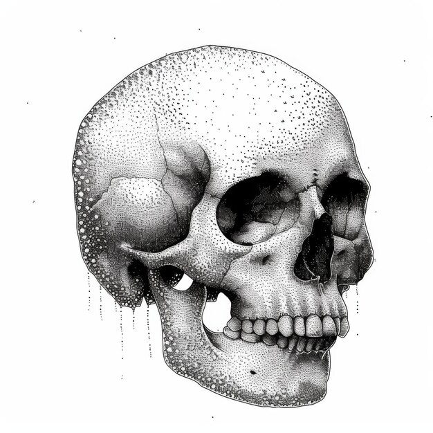 Zdjęcie kreatywna ilustracja sztuki głowy czaszki