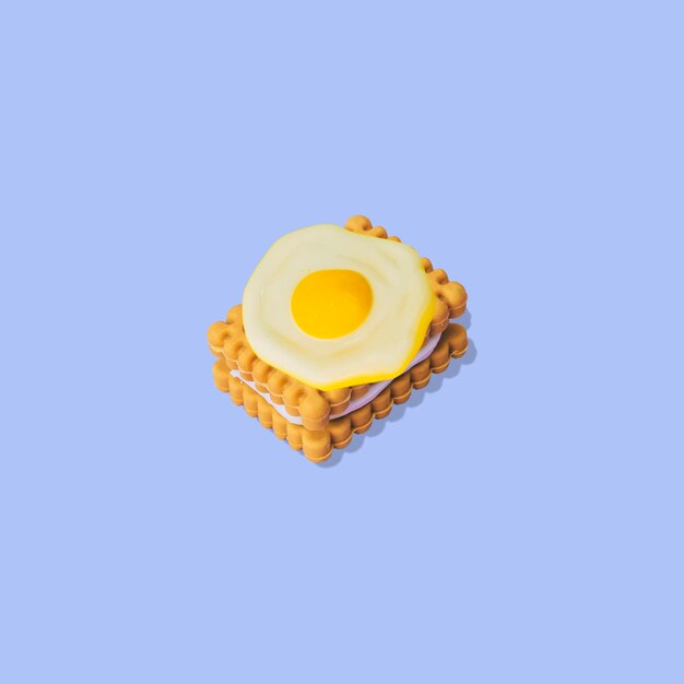 Kreatywna koncepcja ciasteczek i jajecznicy Minimalizm sztuki kolażu