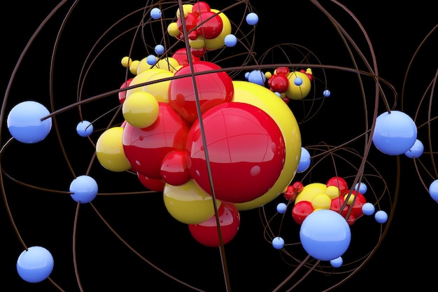 Zdjęcie kreatywna tapeta z atomem