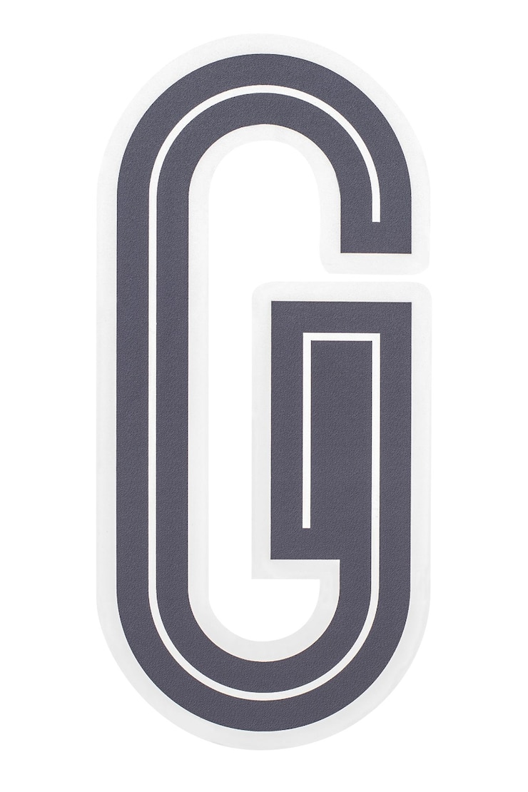 Zdjęcie kreatywna typografia litery g ikona konstrukcja naklejki