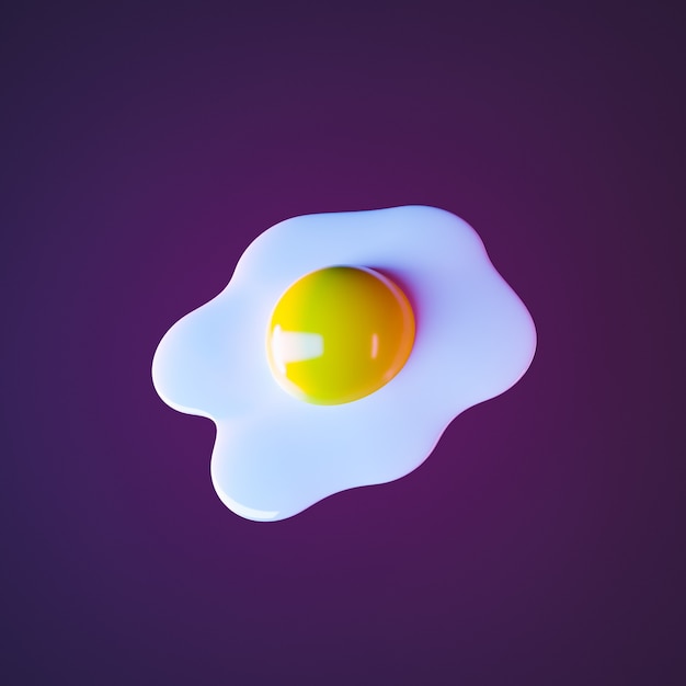 Zdjęcie kreatywne jajko sadzone 3d