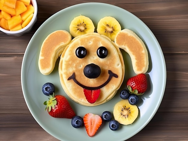 Kreatywne śniadanie dla dzieci Naleśniki ze zwierzętami Pyszne i kolorowe owoce na posiłek dla dzieci
