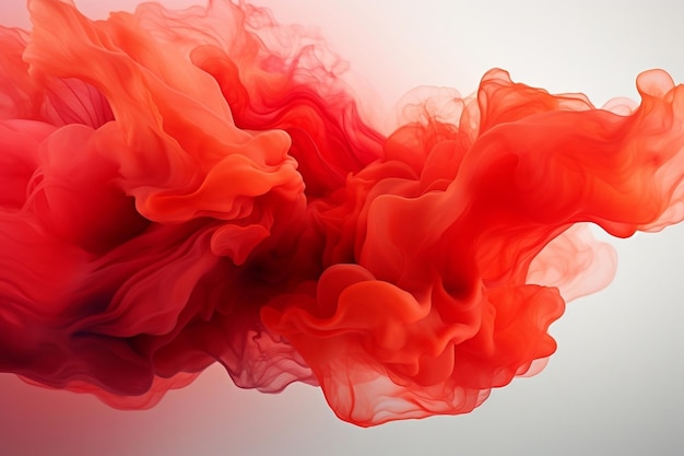 Kreatywnie skład czerwona chmura atramentu biały abstrakcjonistyczny tło