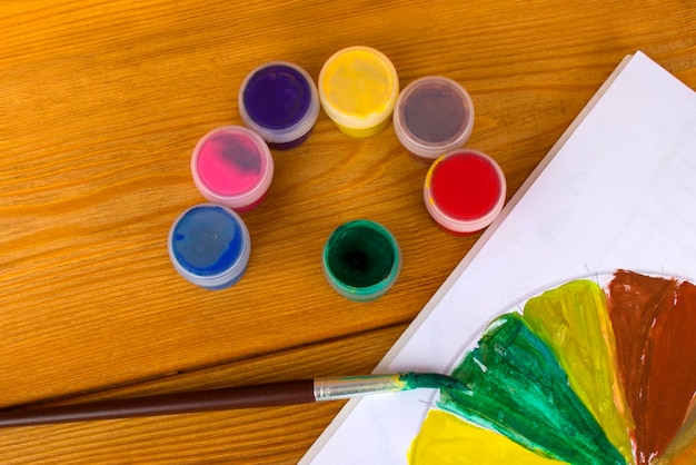 Zdjęcie kreatywność dzieci rysowanie farby farba paleta kolorów farby akwarelowe farby warsztat artystyczny