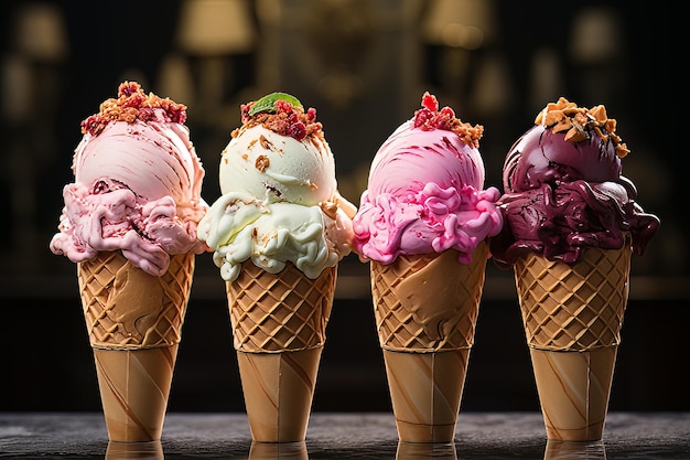 Kremowe włoskie rożki Gelato