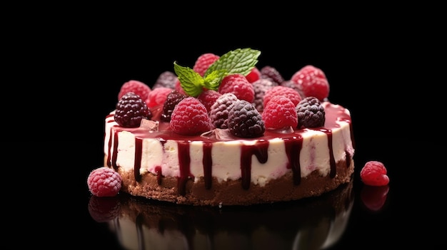 Kremowy ciasto owocowe ciasto malinowe czekolada