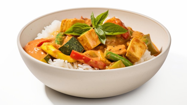 kremowy kokosowy curry z tofu i warzywami