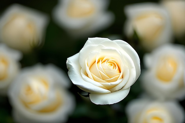 kremowy kolor róży zbliżenie obrazu