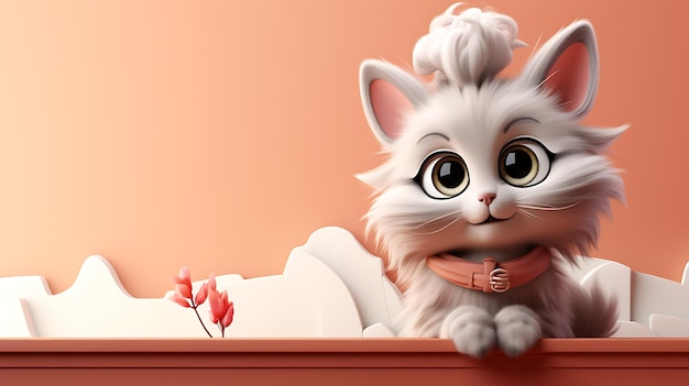 Kreskówka 3D starsza kobieta kot