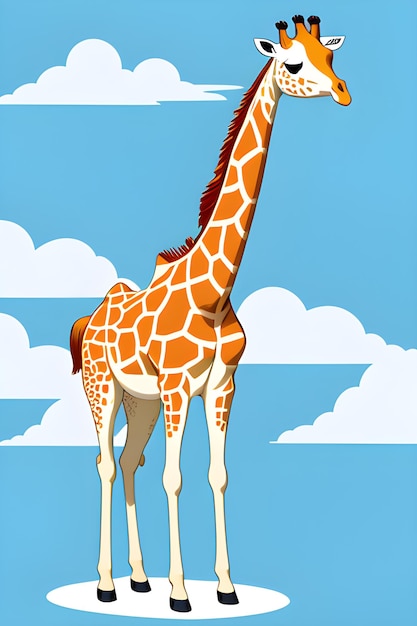 Zdjęcie kreskówka anime żyrafa naklejka 2d t shirt design śliczna żyrafa