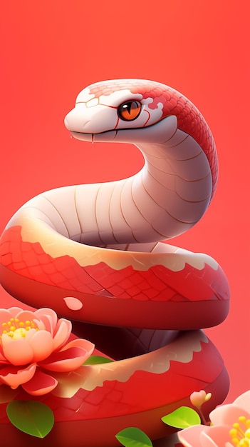 kreskówka chiński nowy rok zodiak węża ilustracja