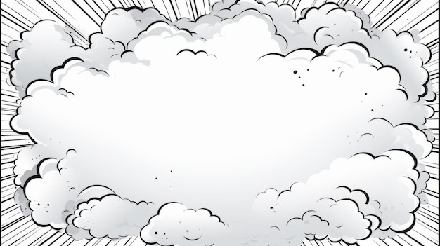 Zdjęcie kreskówka eksplozja komiks ciężki inking z liniami prędkości i dymki