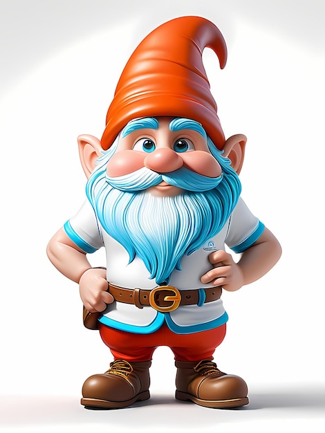 kreskówka gnomu fantasy gnomu uroczy 3d kreskówki gnomu izolowanego białego tła gnomu wiosennego