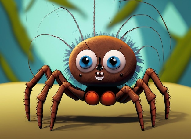 Kreskówka ładny dzikich zwierząt pająk zdjęcia tapeta tło ilustracja