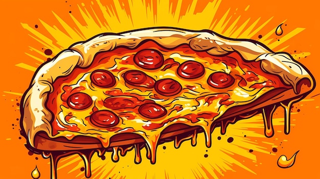 Kreskówka pizzy pepperoni