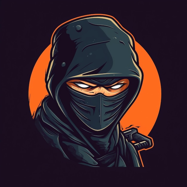 Kreskówkowe logo ninja dla marki gier