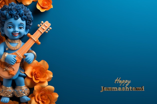 Zdjęcie krishna janmashtami coroczne hinduistyczne święto, które świętuje narodziny krsny, ósmego wcielenia najwyższego boga vishnu z tradycji vaishnava hinduizmu religijny kulturalny