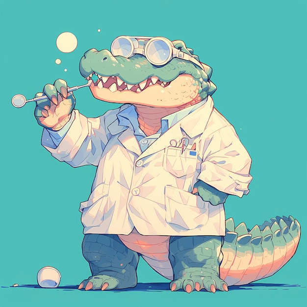 Krokodyl naukowiec Anime postać