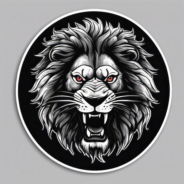 Król zwierząt majestatyczny abstrakcyjny lew z szablonem na koszulki naklejki itp.