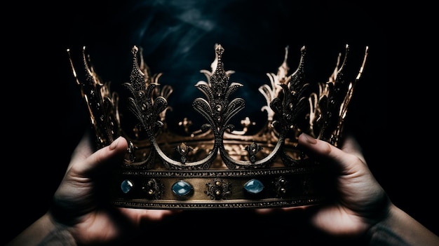 Zdjęcie królewska korona w rękach