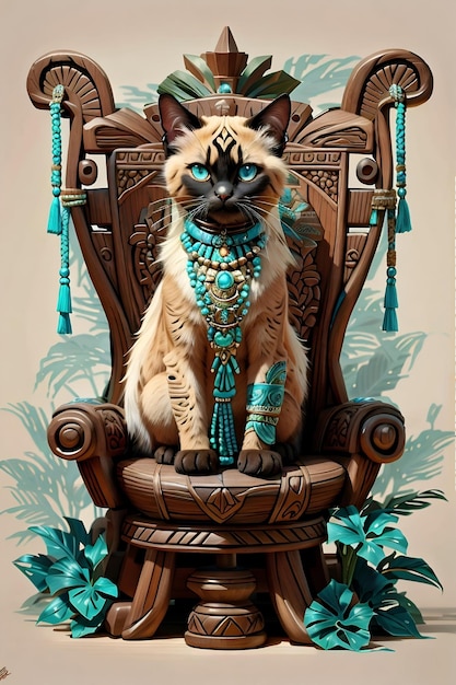 Zdjęcie królewski kot siedzący na tronie