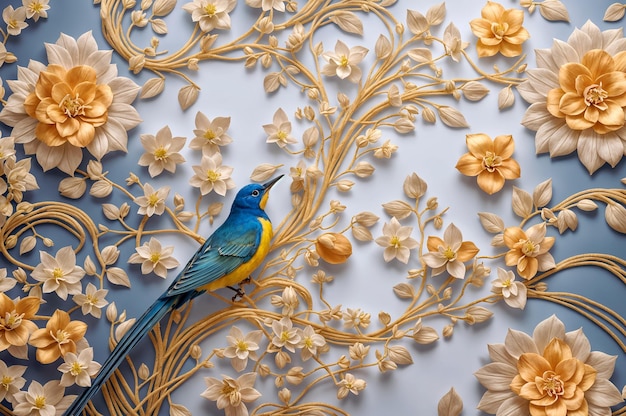 Zdjęcie królewski kwiatowy wzór projekt sztuka tapeta tło