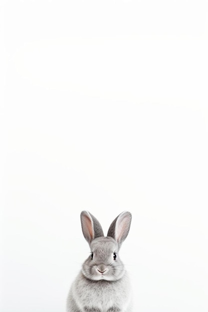 Zdjęcie królik siedzący na białym tle