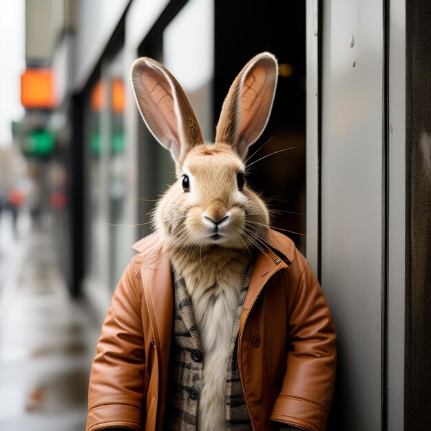 Zdjęcie królik w mieście królik w mieście