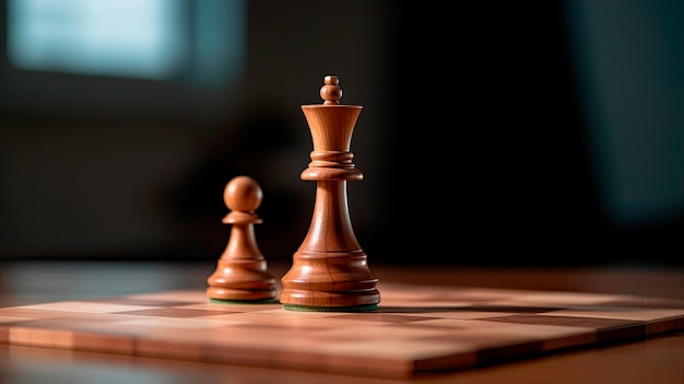 Królowa i pionka figurki szachowe