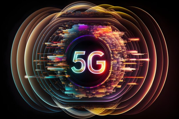 kropki cząstek echnology 5g cyfrowe tło korporacyjne AI wygenerowane