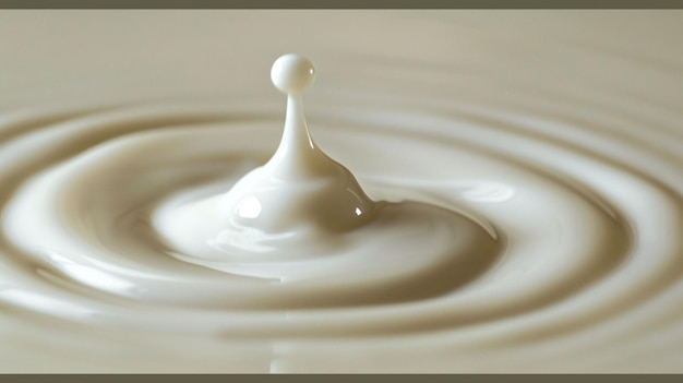 Zdjęcie kropla mleka jest w białej misce
