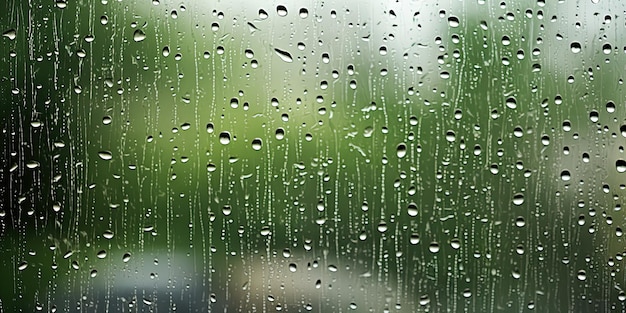 Zdjęcie krople deszczu na deszczowym oknie uosabiają refleksję i poczucie spokoju