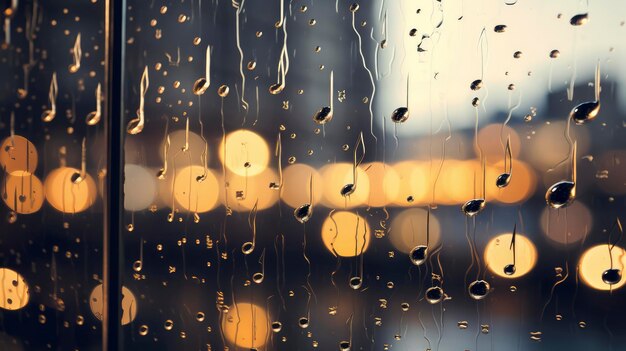 Krople deszczu na oknie Zbliżenie wody gromadzonej na szklanej powierzchni