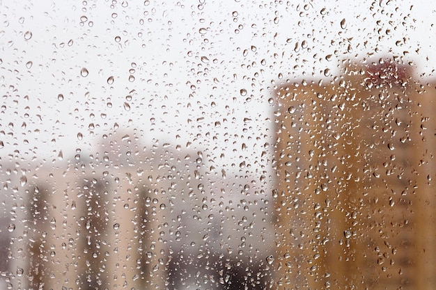 Krople Deszczu Na Szklanym Oknie