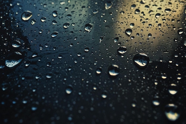 Krople deszczu na szybie okna