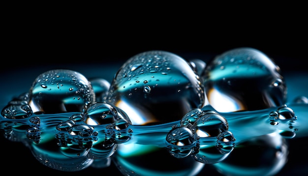 Krople wody abstrakcyjna tła natury makro Generative ai