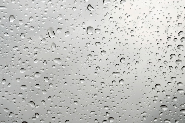 Krople wody na tle szklanego okna.