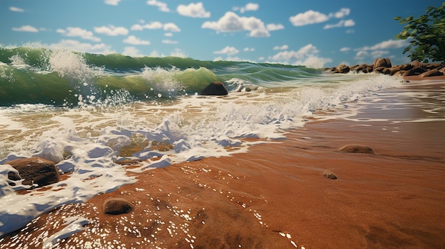 krople wody rozpryski fale ocean wodospad realistyczne zdjęcie