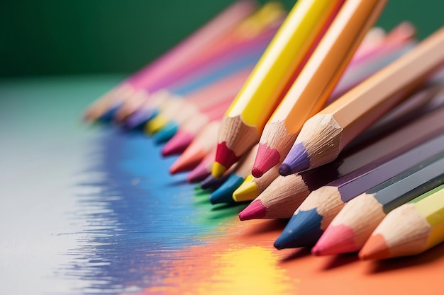 Krótki plan ołówek kolorowy z powrotem do szkoły